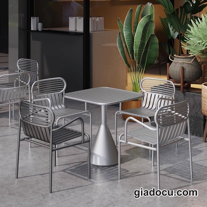 bàn ghế inox quán cafe