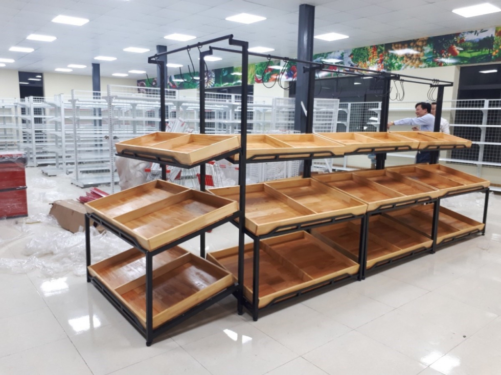 Thanh lý kệ trưng bày rau củ