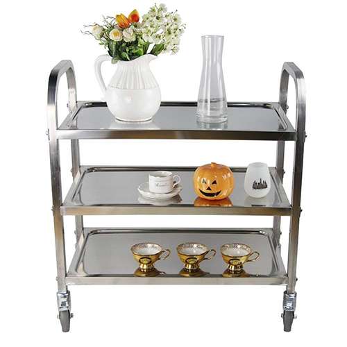 Thanh lý kệ đẩy thức ăn inox 3 tầng